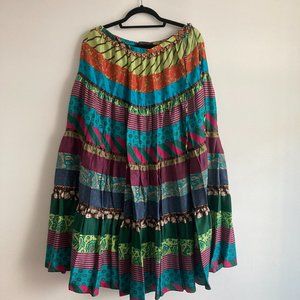 BCBG MAXAZRIA Multi-coloured SILK Boho Skirt